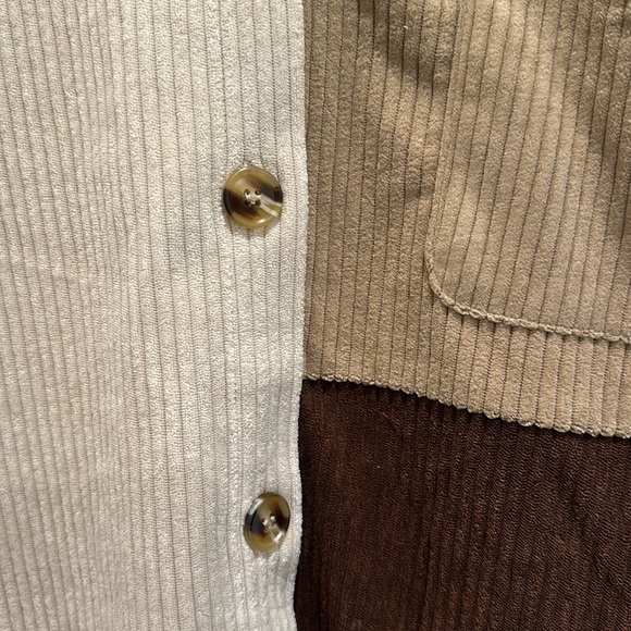 Lush Corduroy Patchwork Shacket - Picture 3 of 6